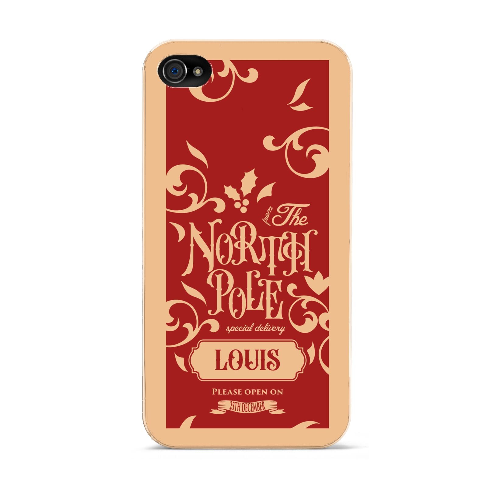 Personalised Red North Pole Apple iPhone 4s Case