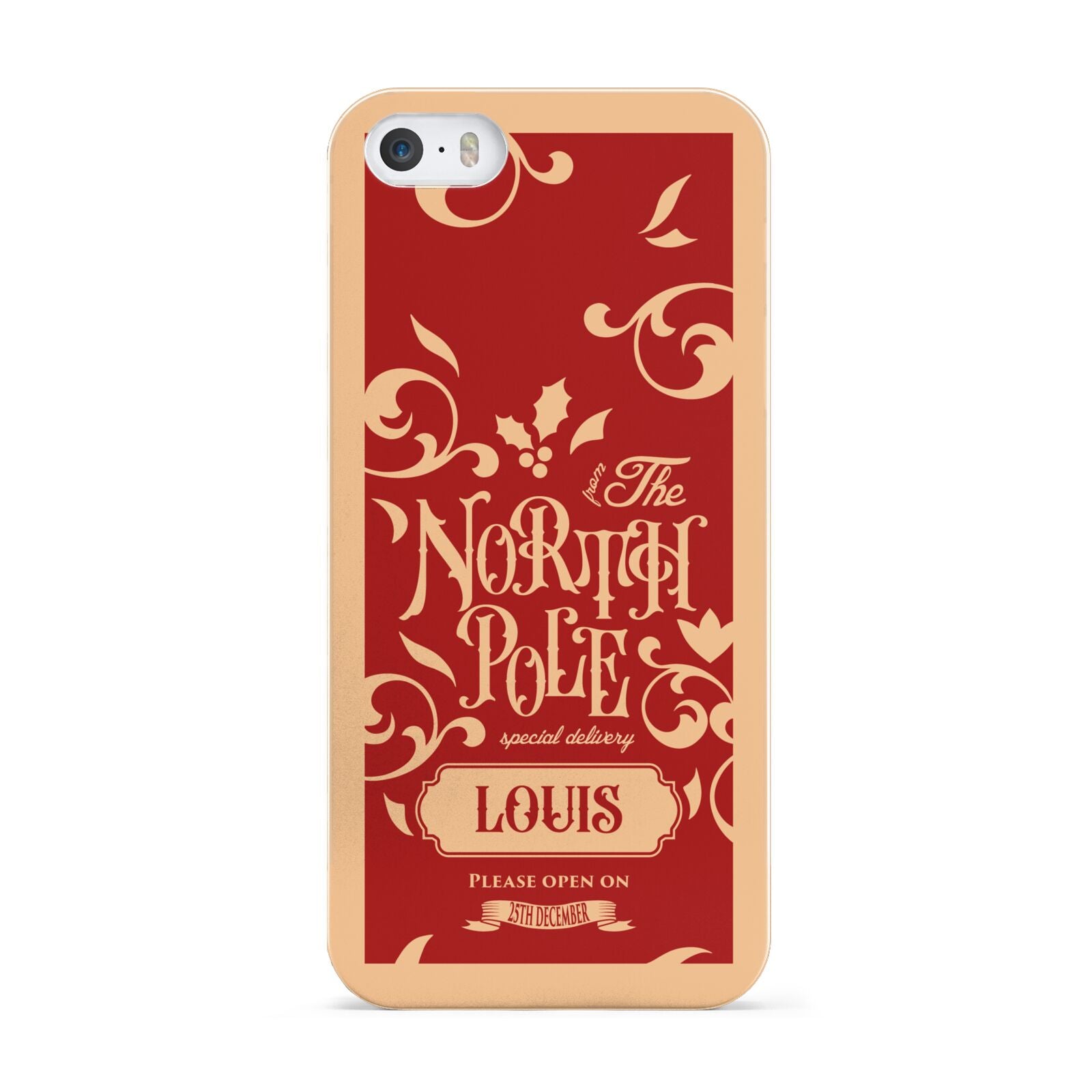 Personalised Red North Pole Apple iPhone 5 Case