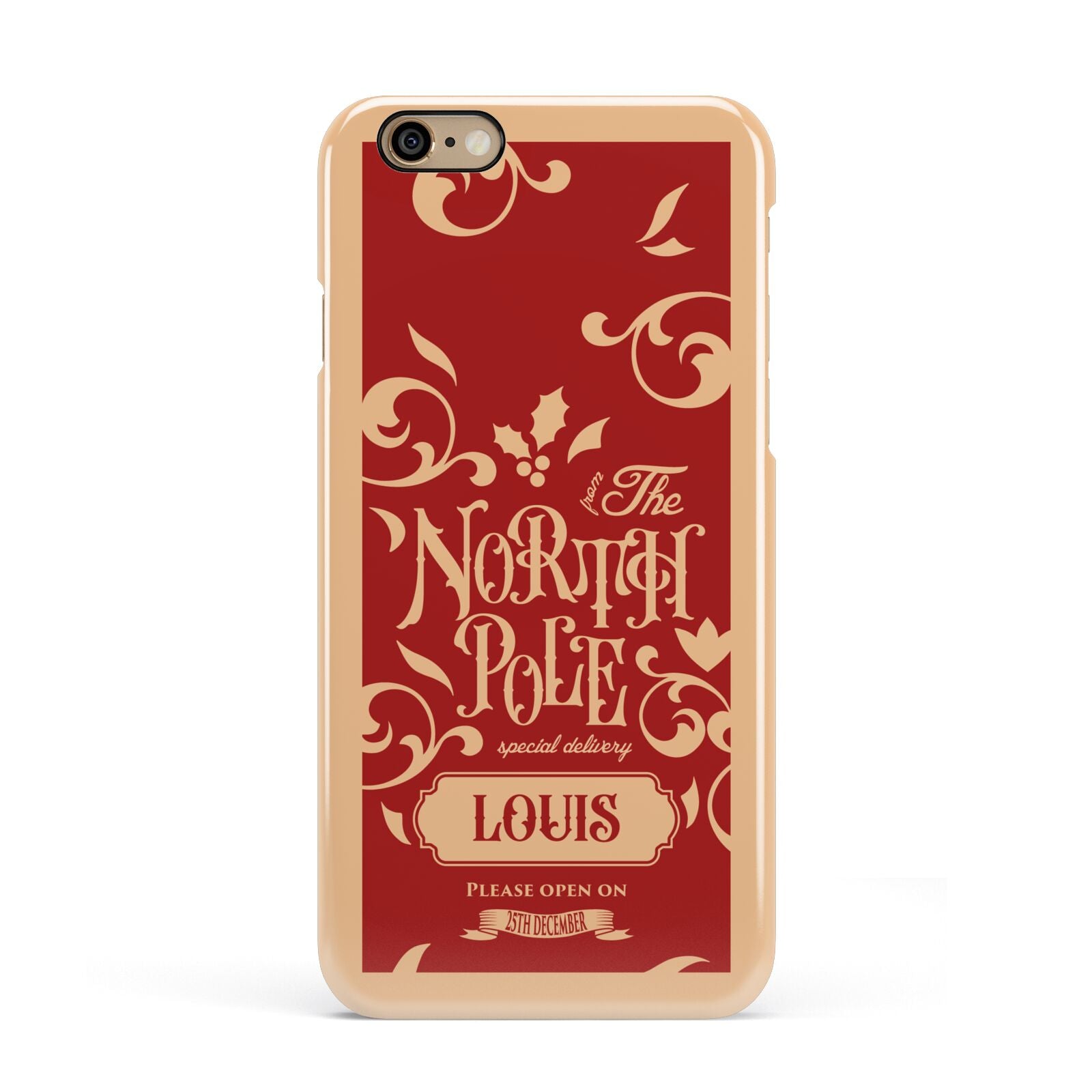 Personalised Red North Pole Apple iPhone 6 3D Snap Case