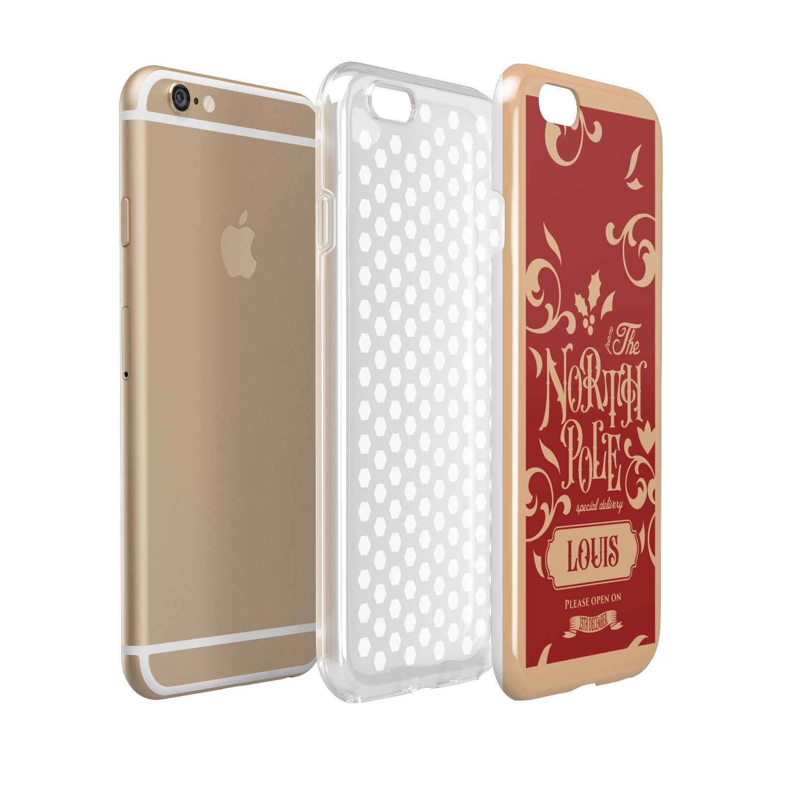 Personalised Red North Pole Apple iPhone 6 3D Tough Case Expanded view