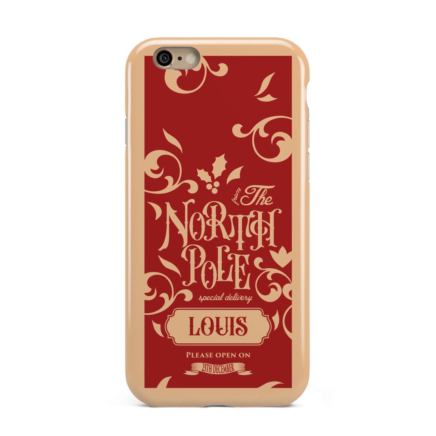 Personalised Red North Pole Apple iPhone 6 3D Tough Case