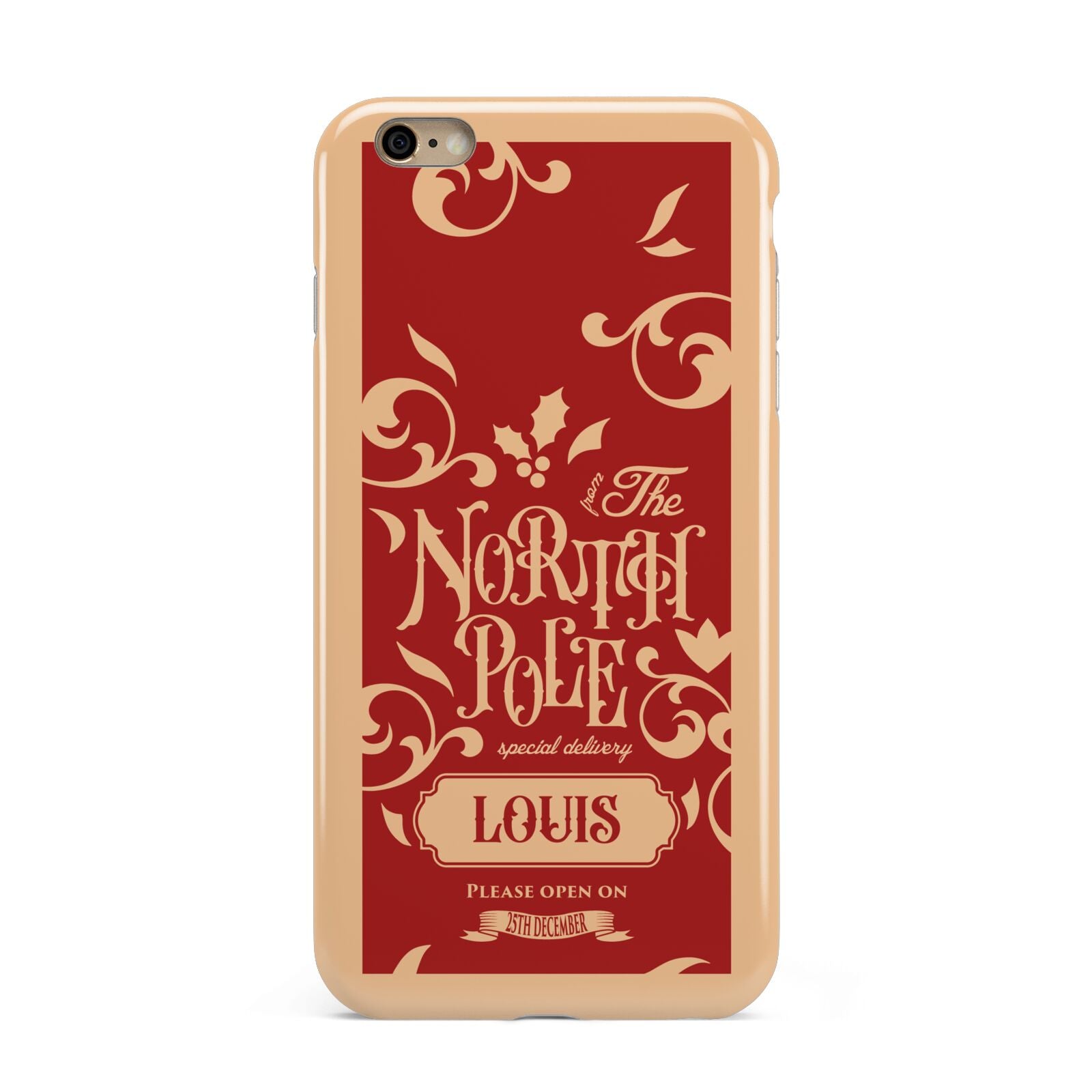 Personalised Red North Pole Apple iPhone 6 Plus 3D Tough Case