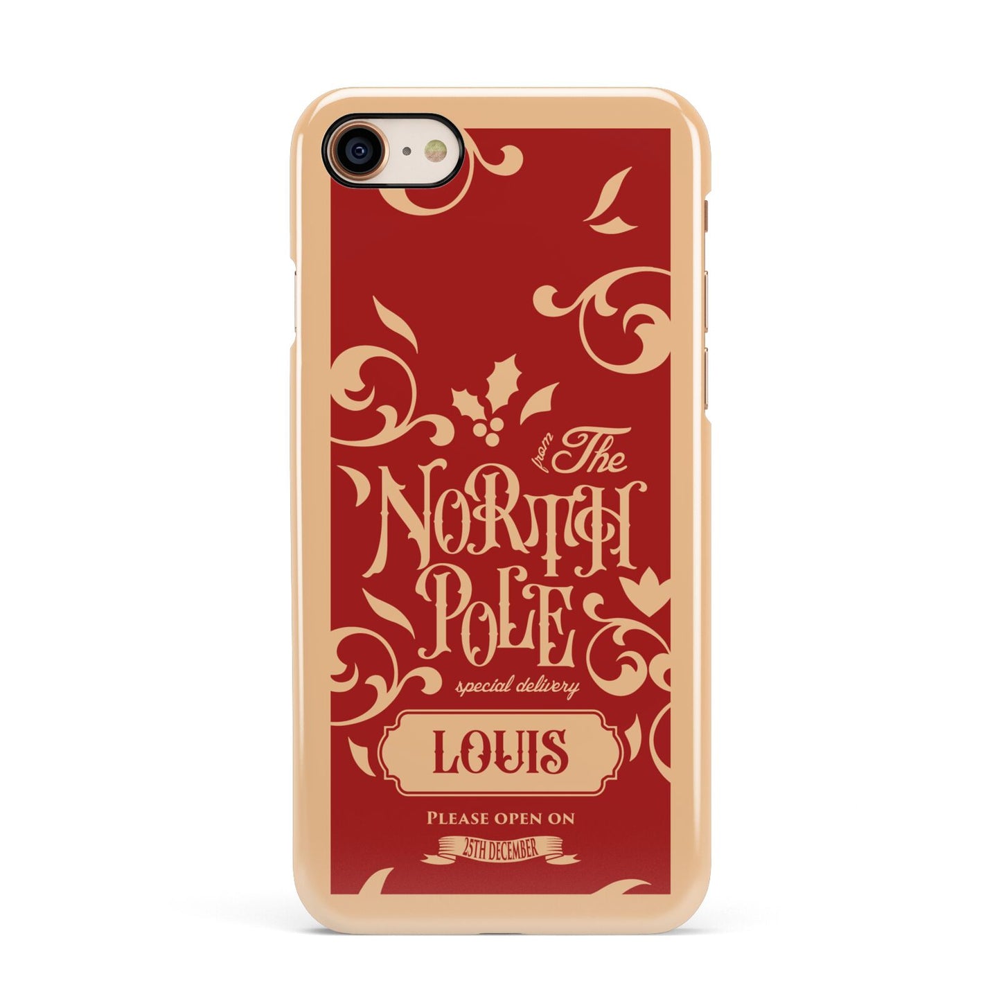 Personalised Red North Pole Apple iPhone 7 8 3D Snap Case