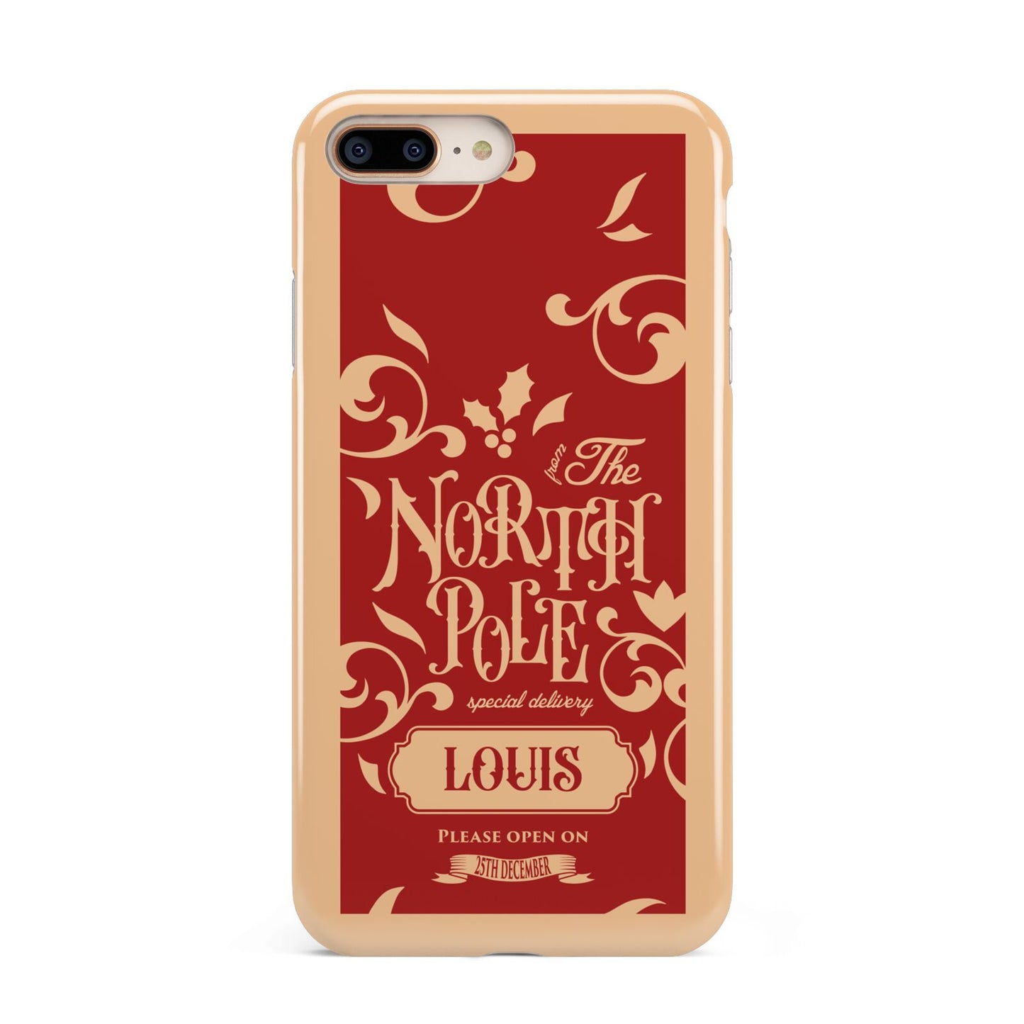 Personalised Red North Pole Apple iPhone 7 8 Plus 3D Tough Case