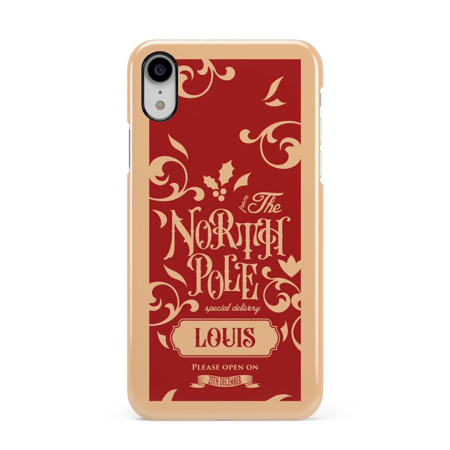 Personalised Red North Pole Apple iPhone XR White 3D Snap Case