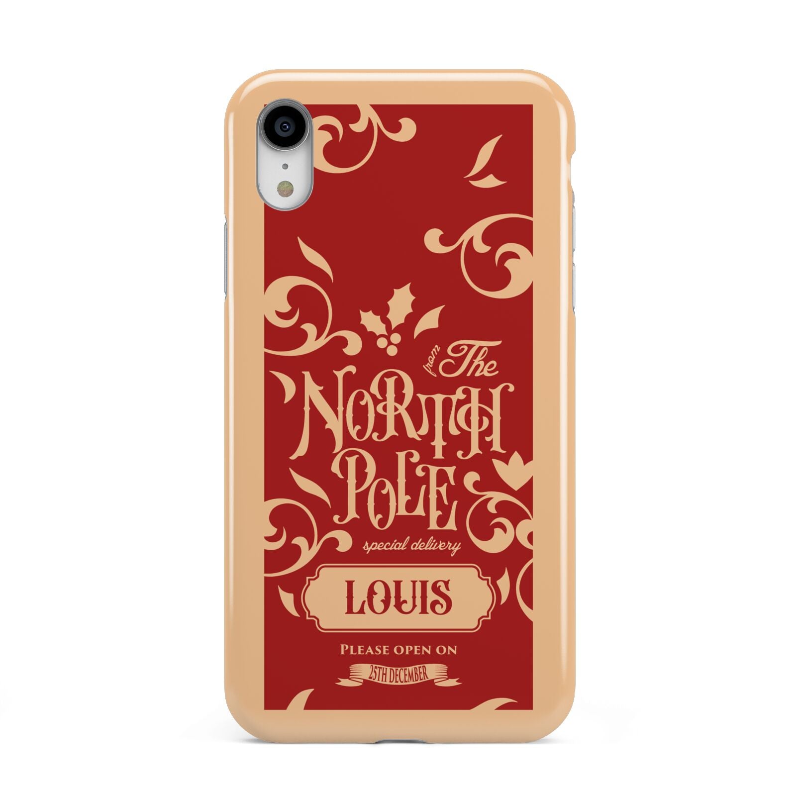 Personalised Red North Pole Apple iPhone XR White 3D Tough Case