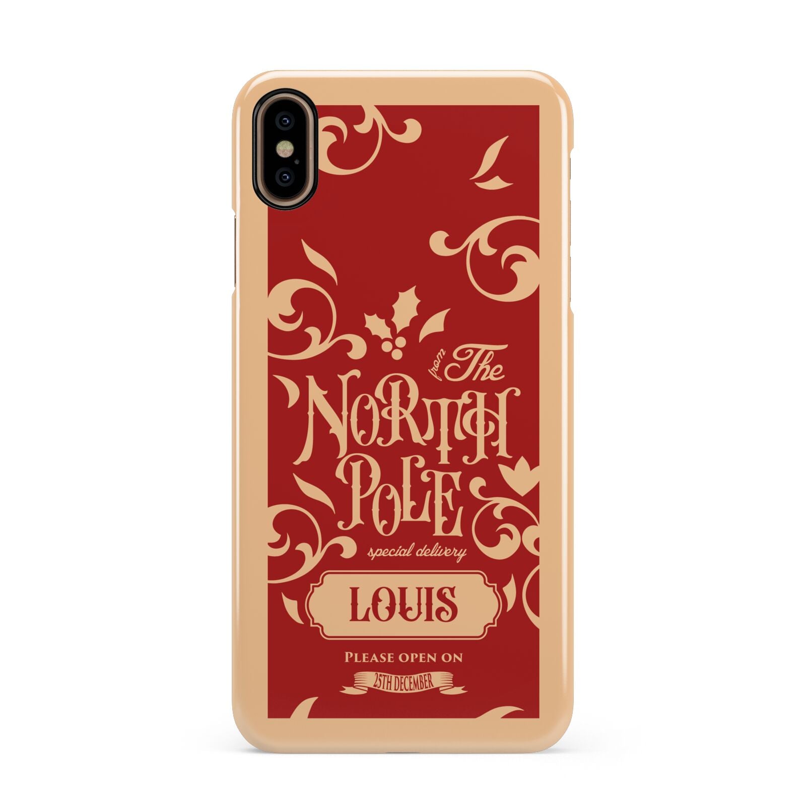 Personalised Red North Pole Apple iPhone Xs Max 3D Snap Case