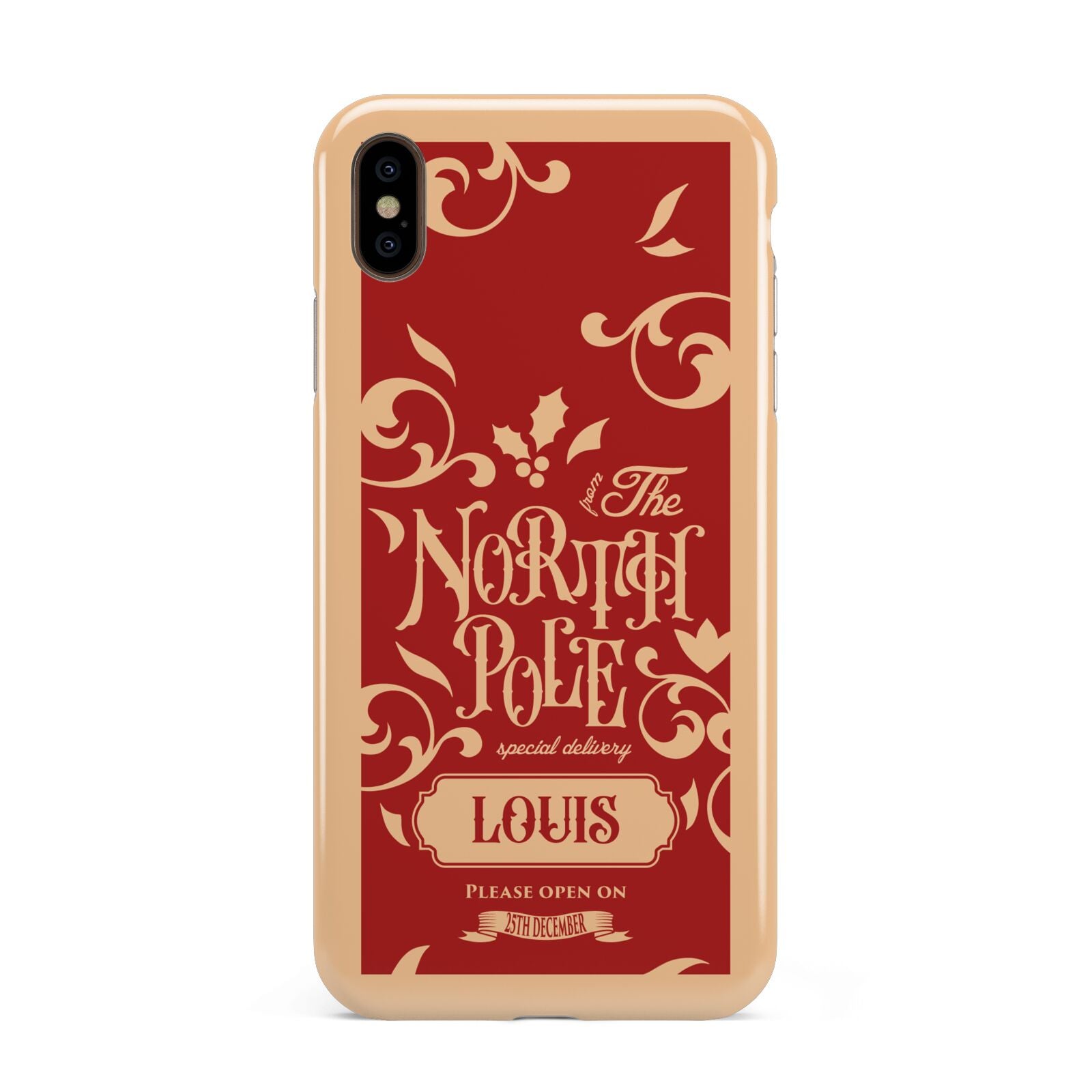 Personalised Red North Pole Apple iPhone Xs Max 3D Tough Case