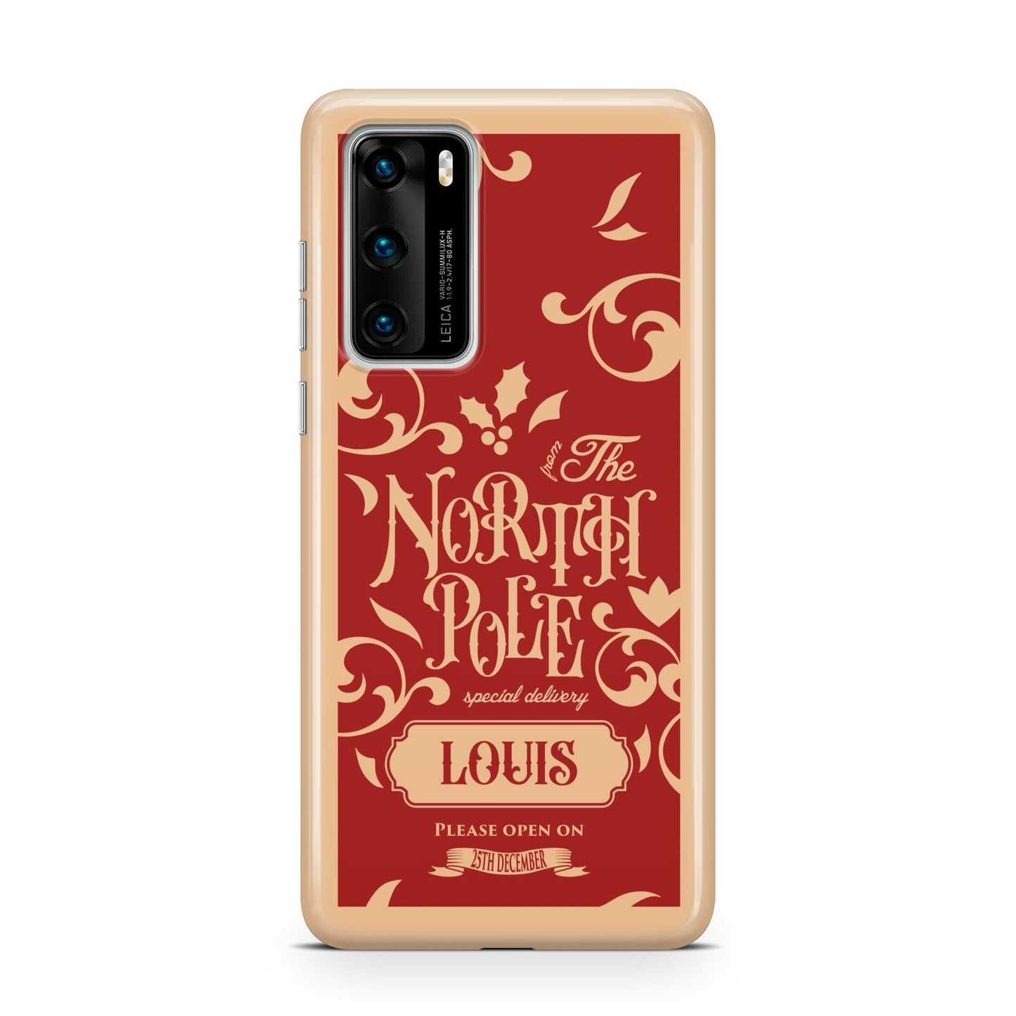 Personalised Red North Pole Huawei P40 Phone Case