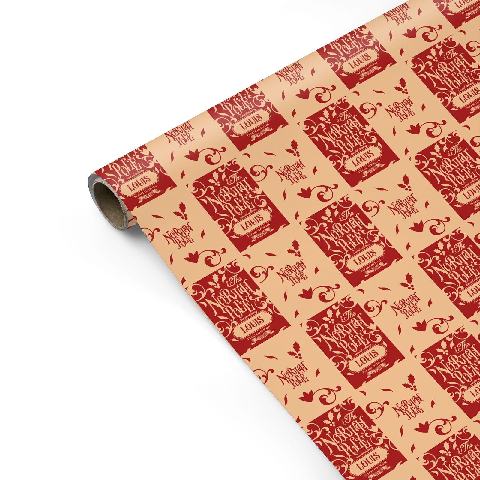 Personalised Red North Pole Personalised Gift Wrap