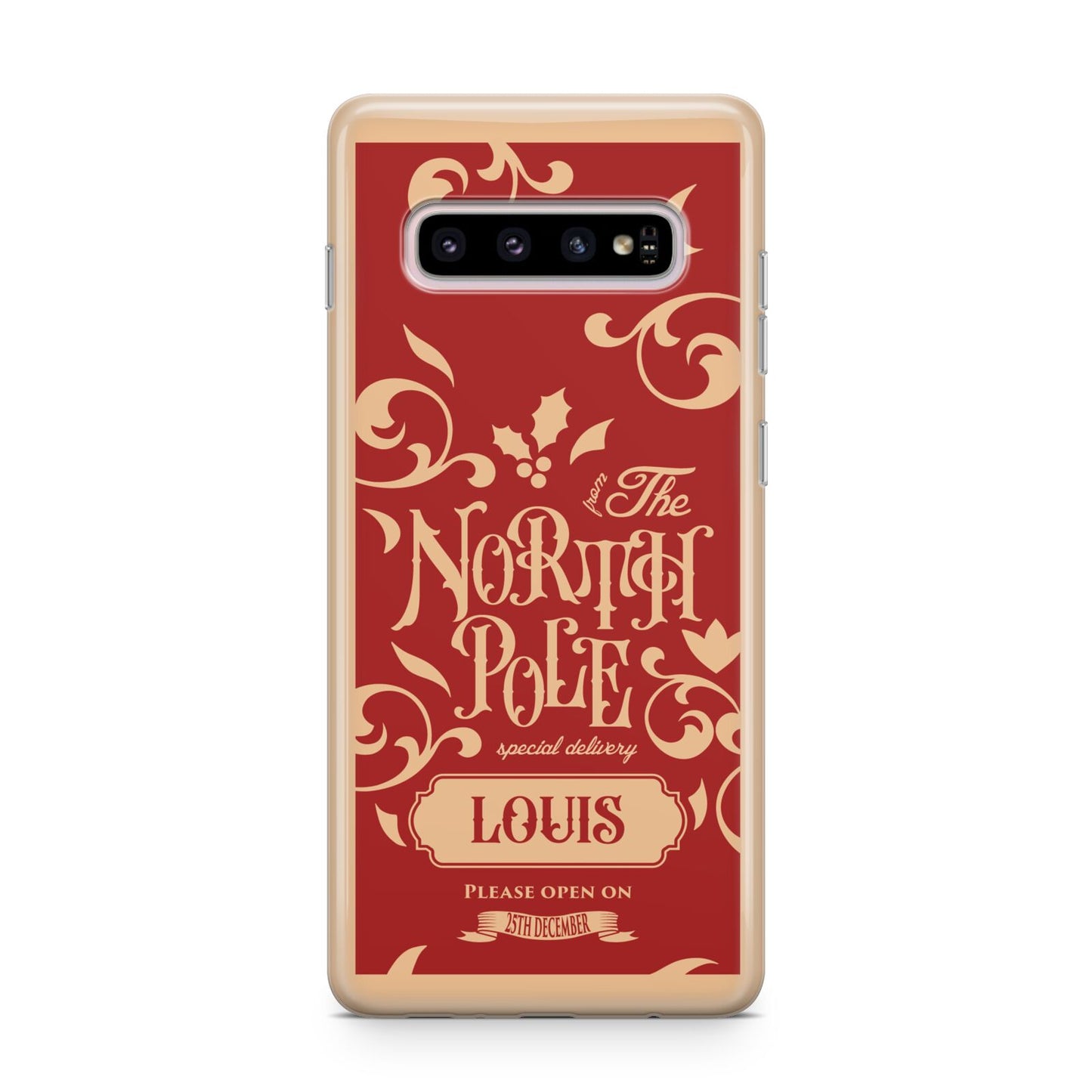 Personalised Red North Pole Samsung Galaxy S10 Plus Case