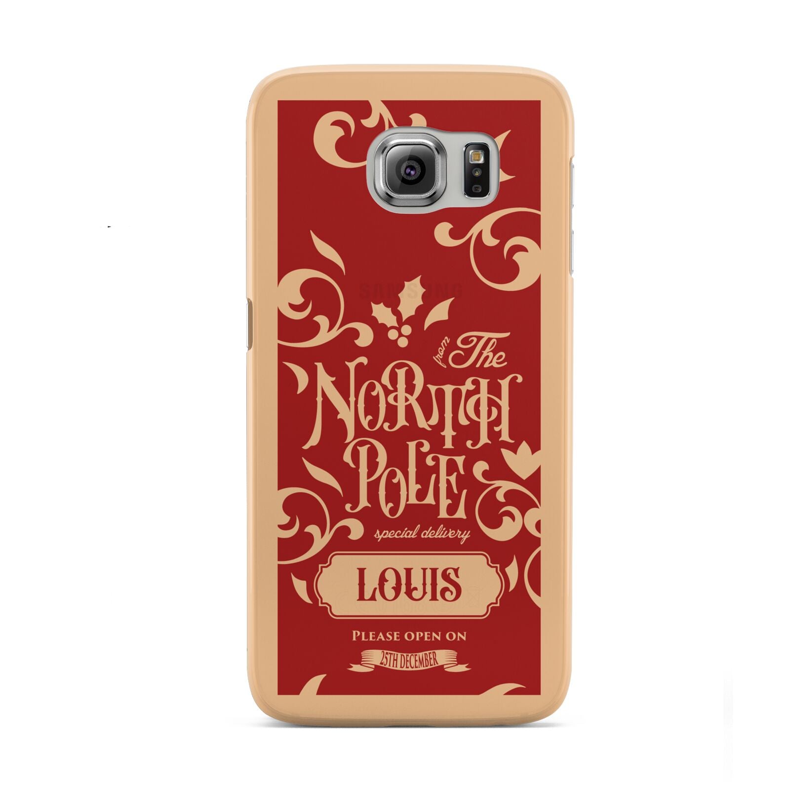 Personalised Red North Pole Samsung Galaxy S6 Case