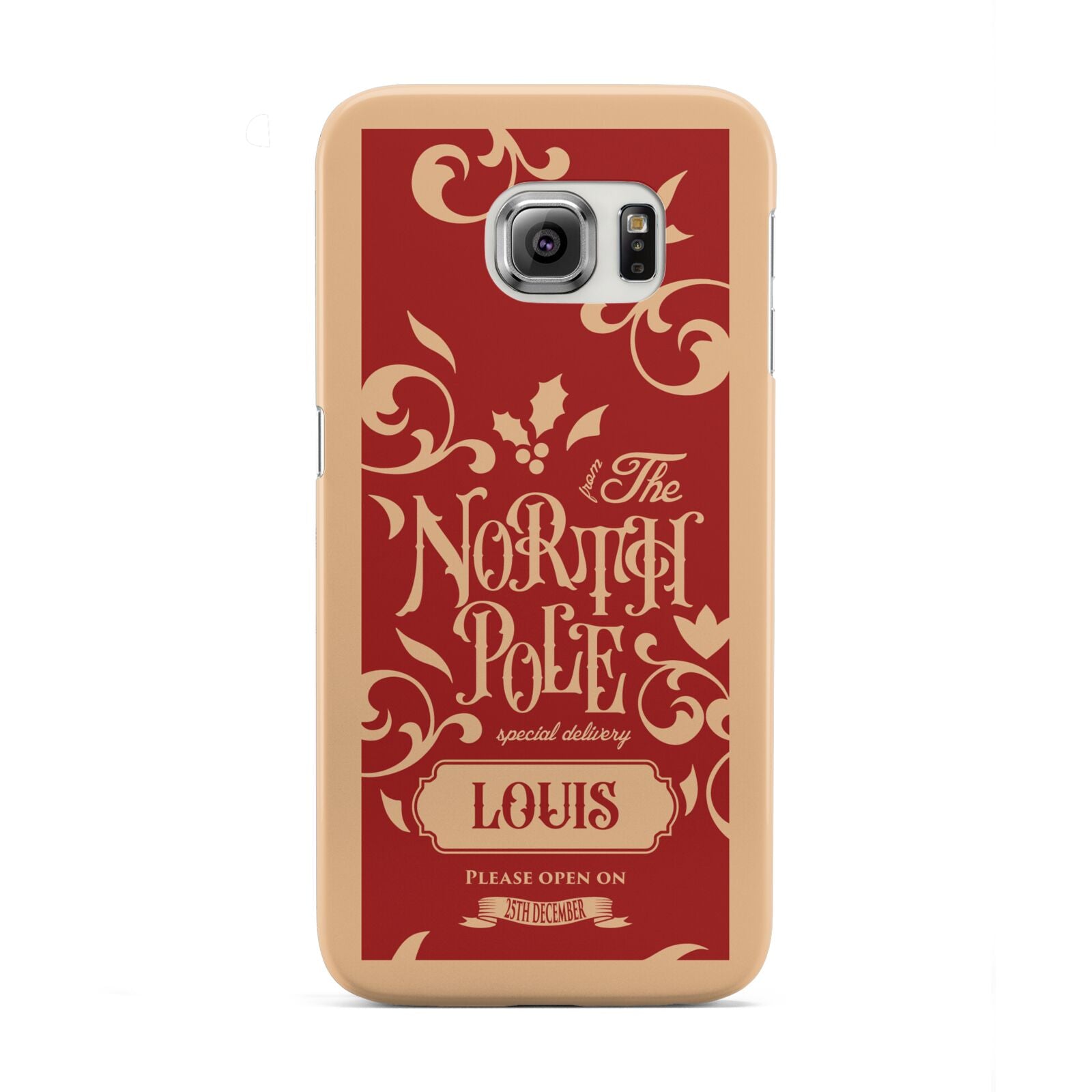 Personalised Red North Pole Samsung Galaxy S6 Edge Case