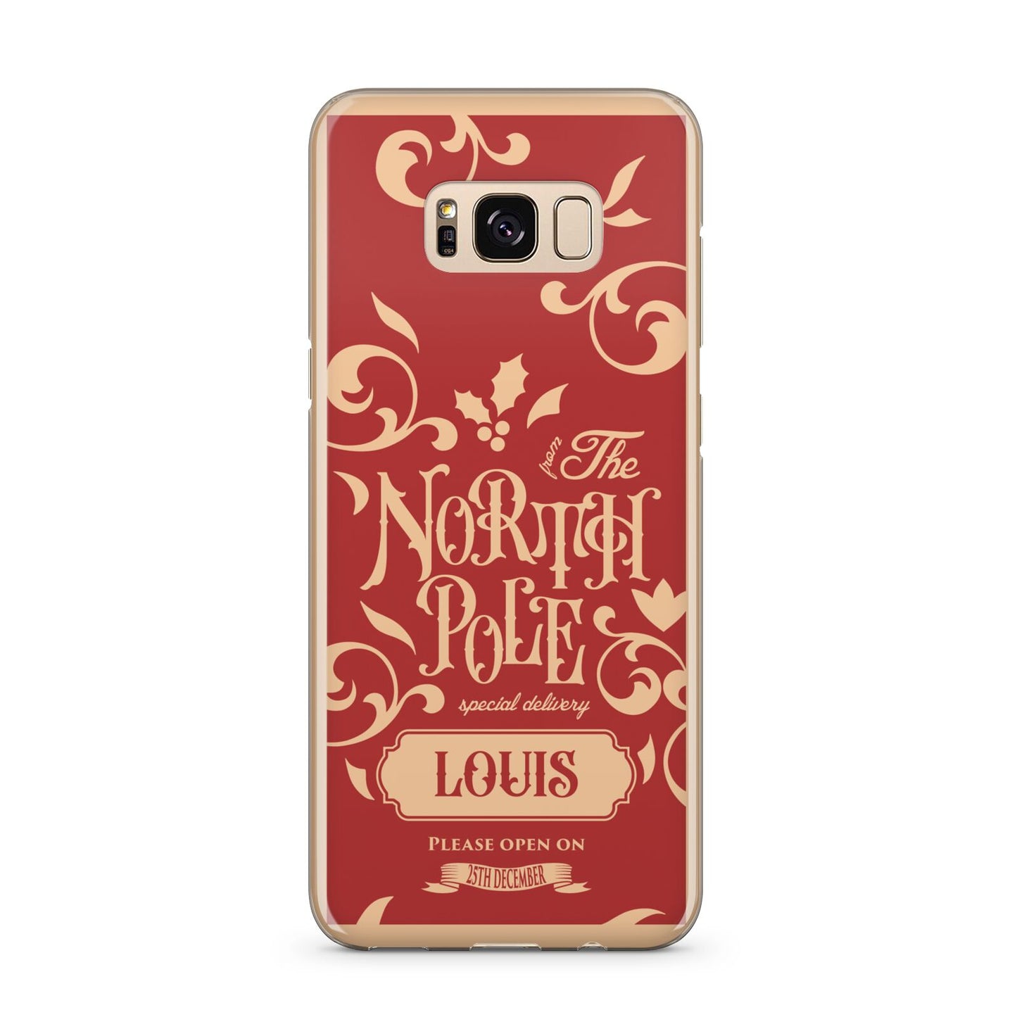 Personalised Red North Pole Samsung Galaxy S8 Plus Case