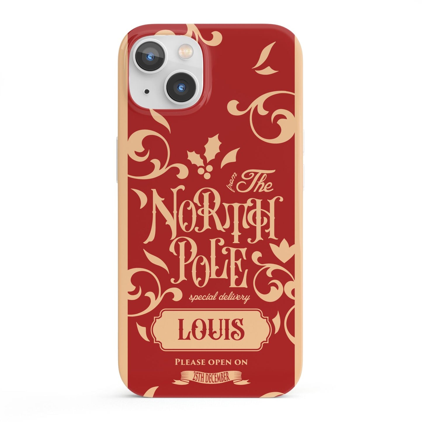 Personalised Red North Pole iPhone 13 Full Wrap 3D Snap Case