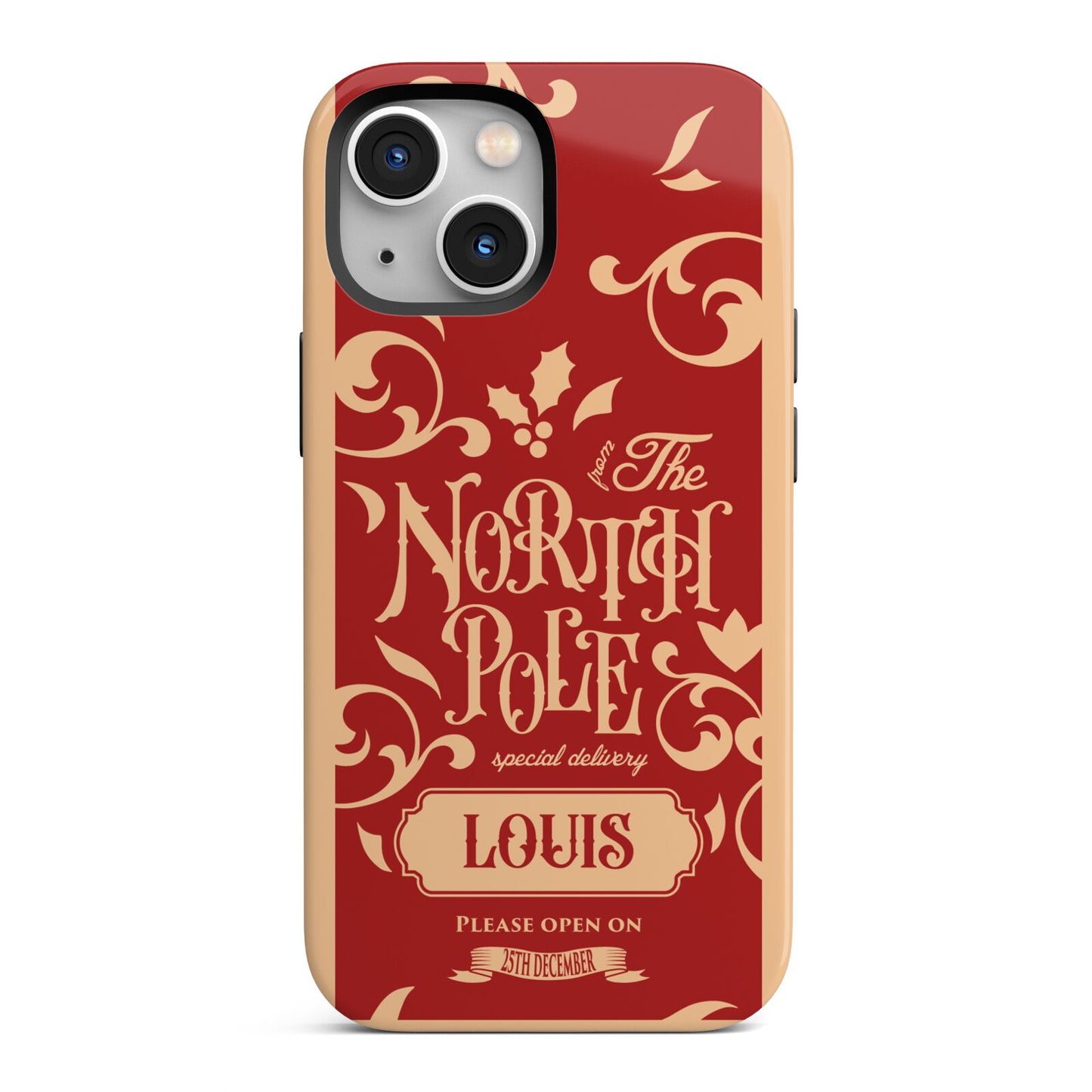 Personalised Red North Pole iPhone 13 Mini Full Wrap 3D Tough Case