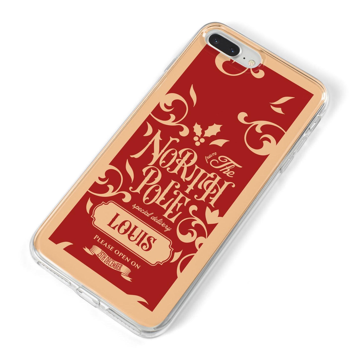 Personalised Red North Pole iPhone 8 Plus Bumper Case on Silver iPhone Alternative Image