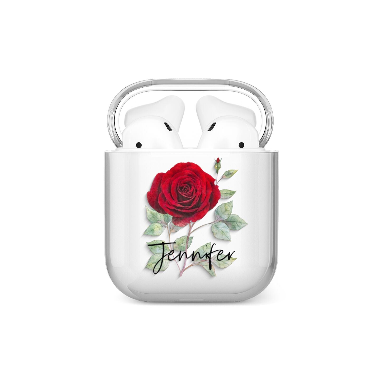 Personalised Red Roses AirPods Case