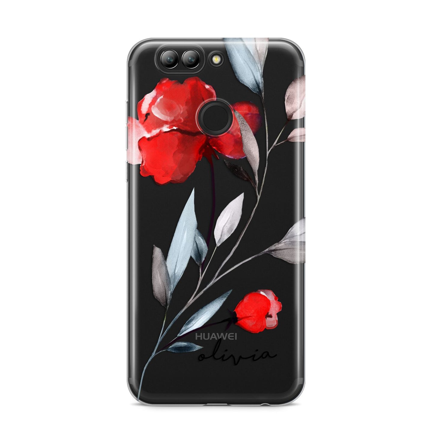 Personalised Red Roses Floral Name Huawei Nova 2s Phone Case