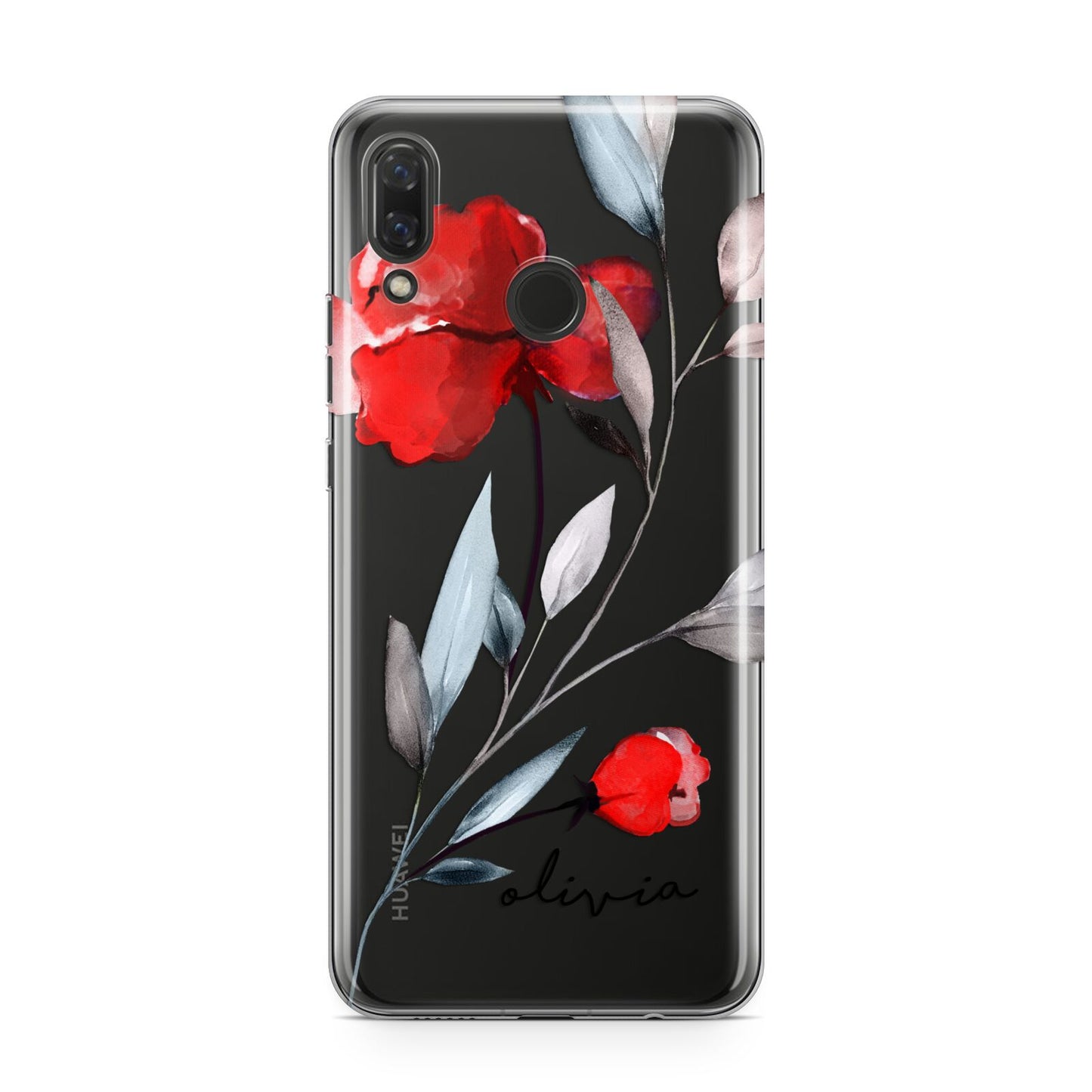 Personalised Red Roses Floral Name Huawei Nova 3 Phone Case