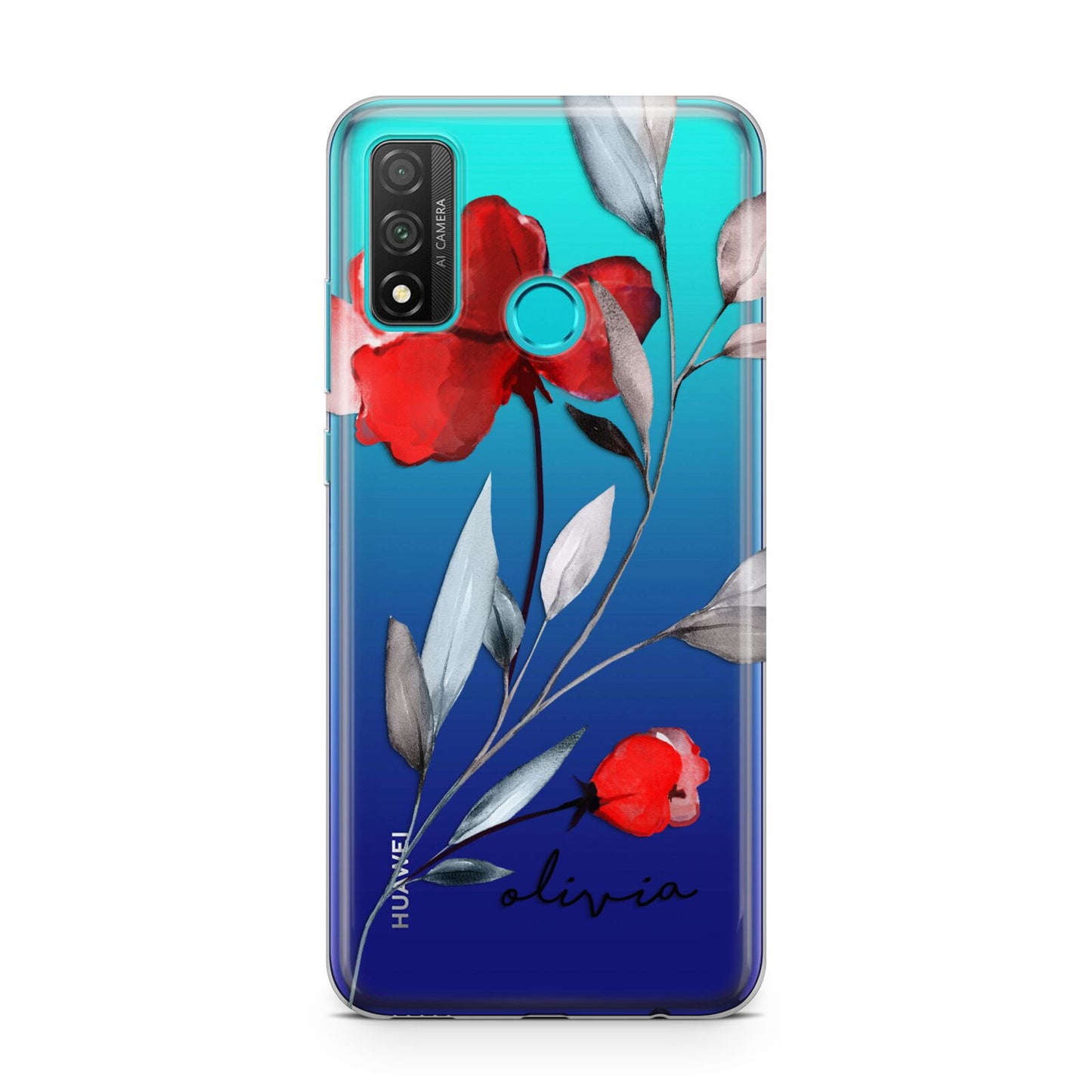 Personalised Red Roses Floral Name Huawei P Smart 2020