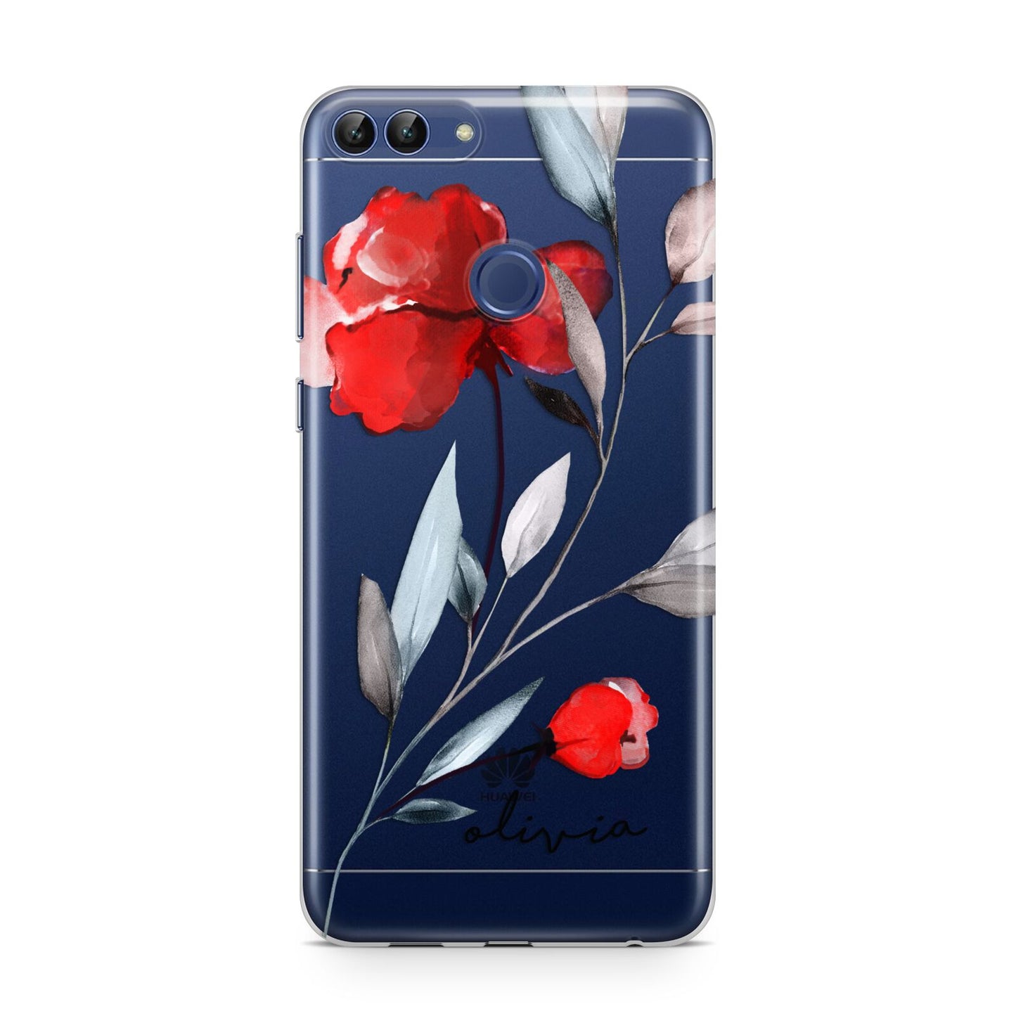 Personalised Red Roses Floral Name Huawei P Smart Case