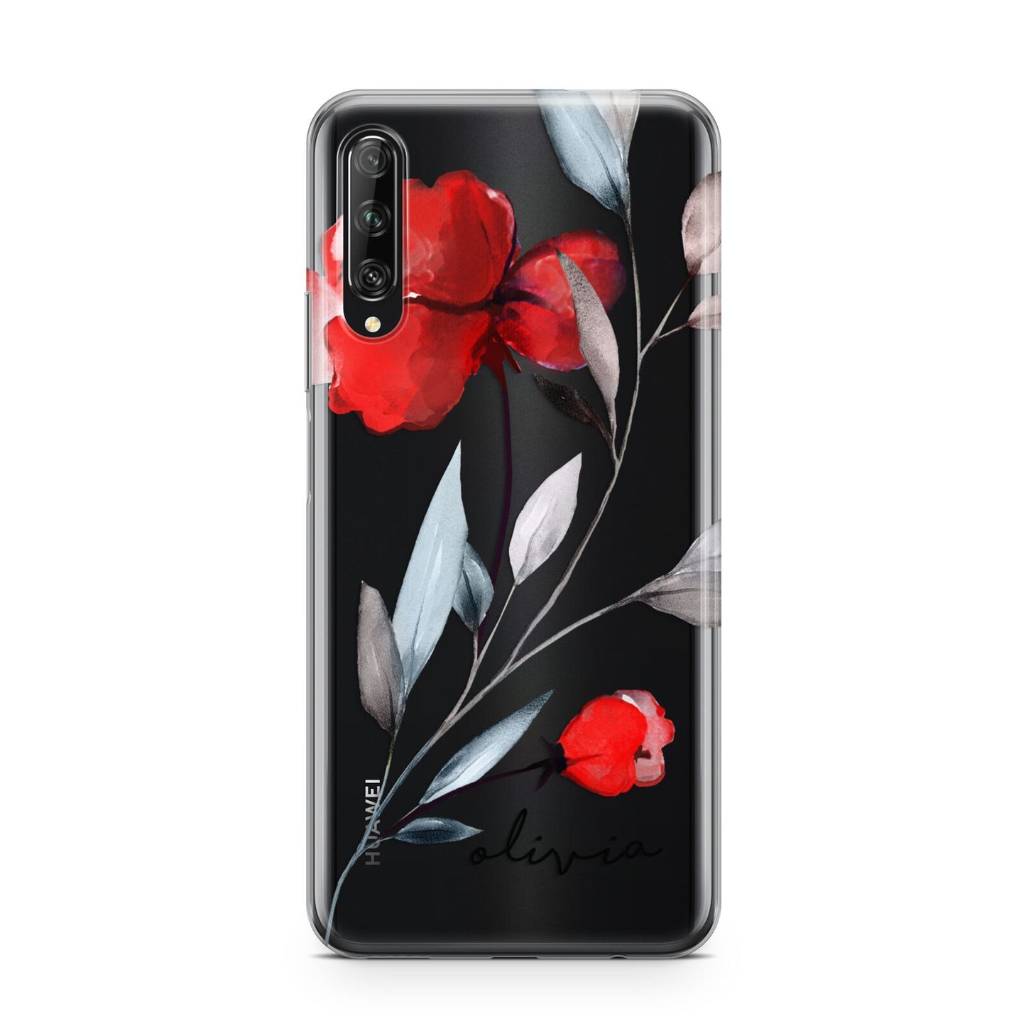 Personalised Red Roses Floral Name Huawei P Smart Pro 2019