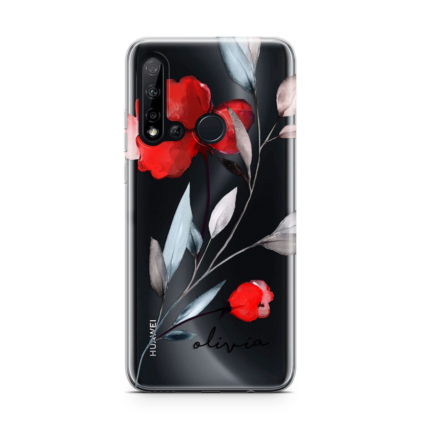 Personalised Red Roses Floral Name Huawei P20 Lite 5G Phone Case