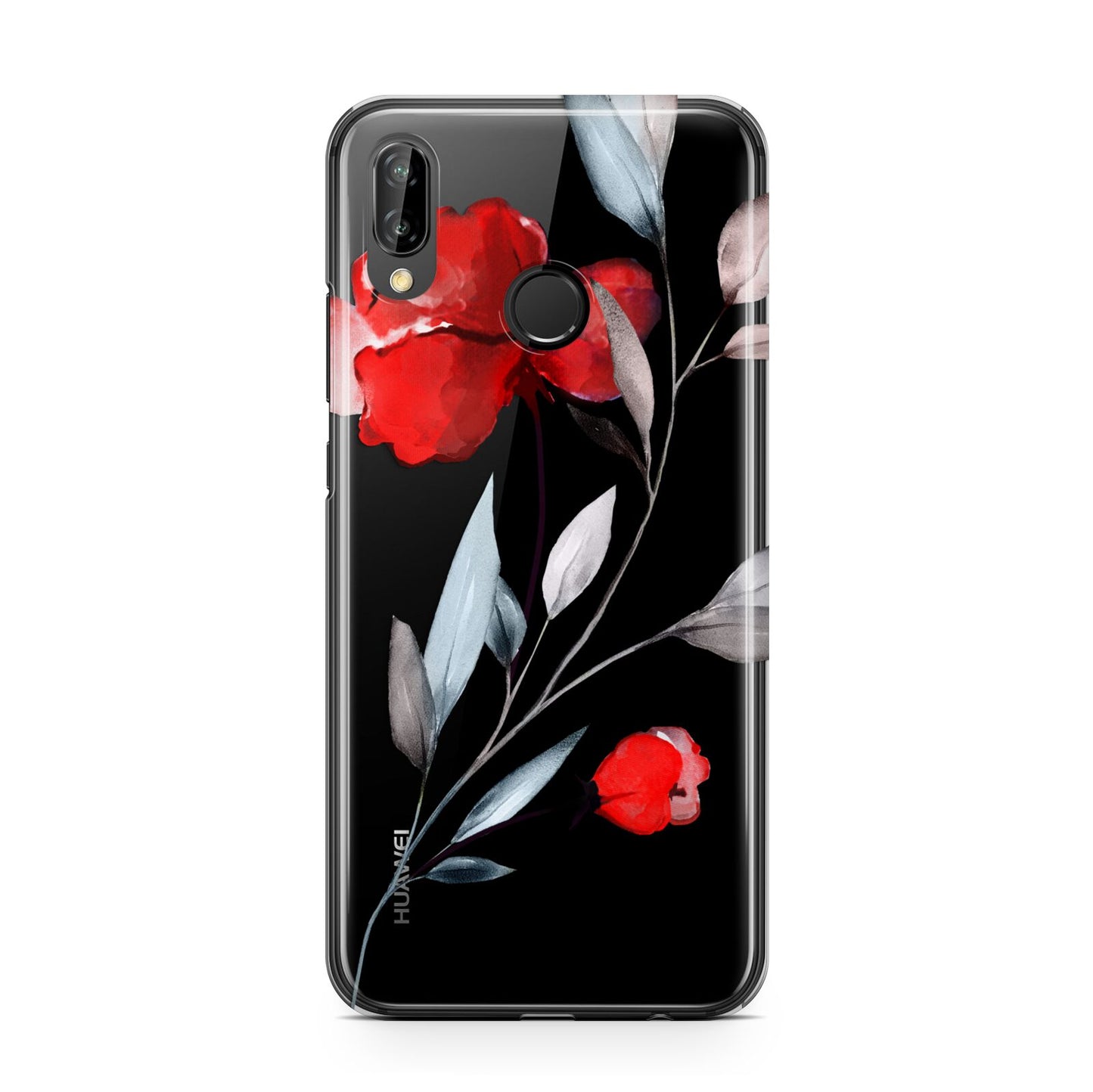 Personalised Red Roses Floral Name Huawei P20 Lite Phone Case