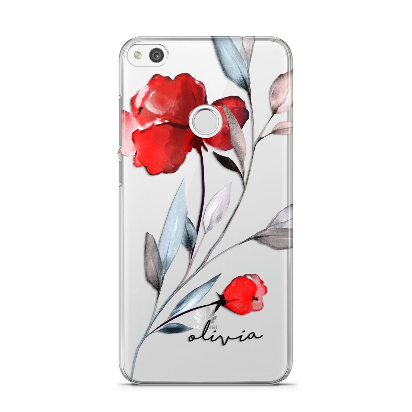 Personalised Red Roses Floral Name Huawei P8 Lite Case