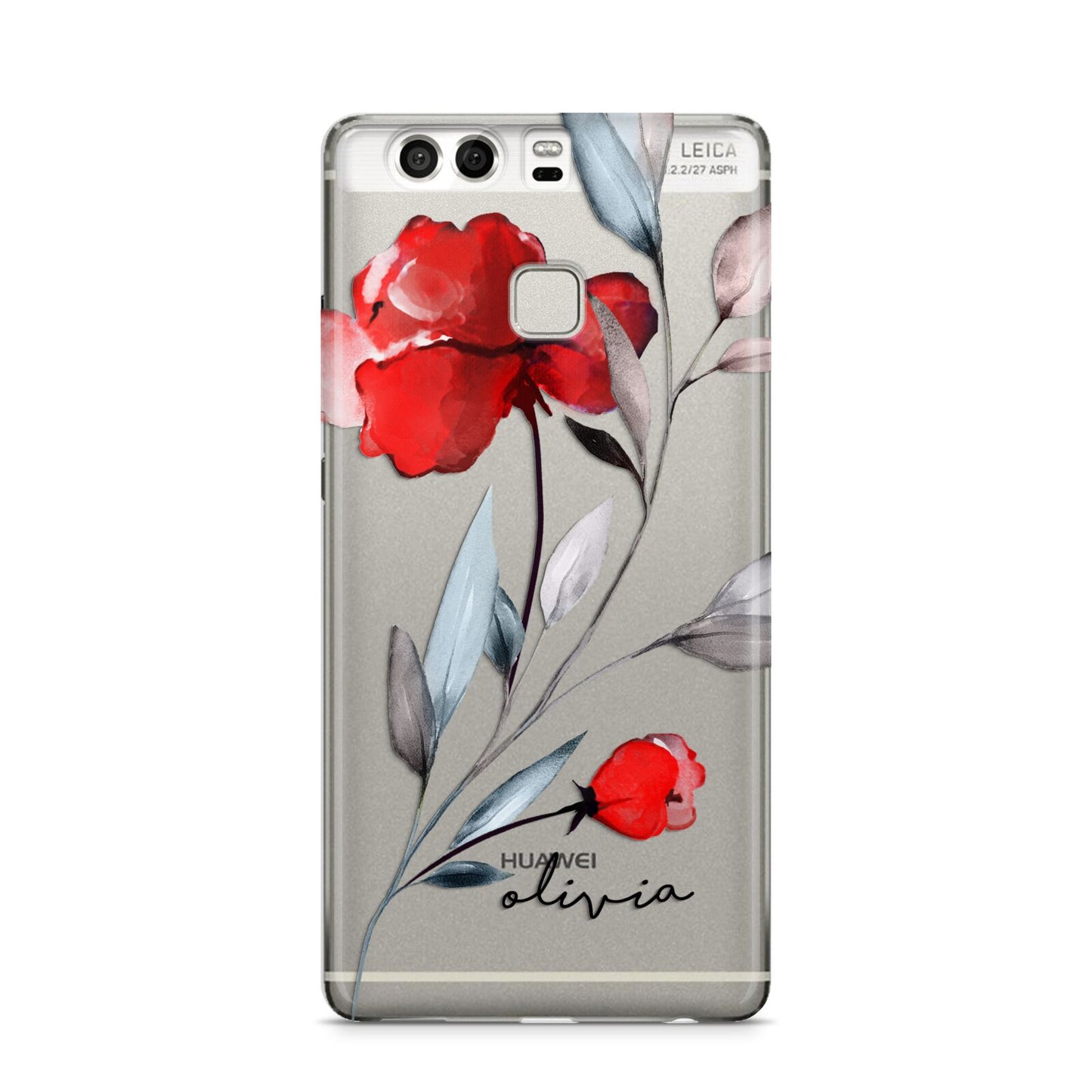 Personalised Red Roses Floral Name Huawei P9 Case