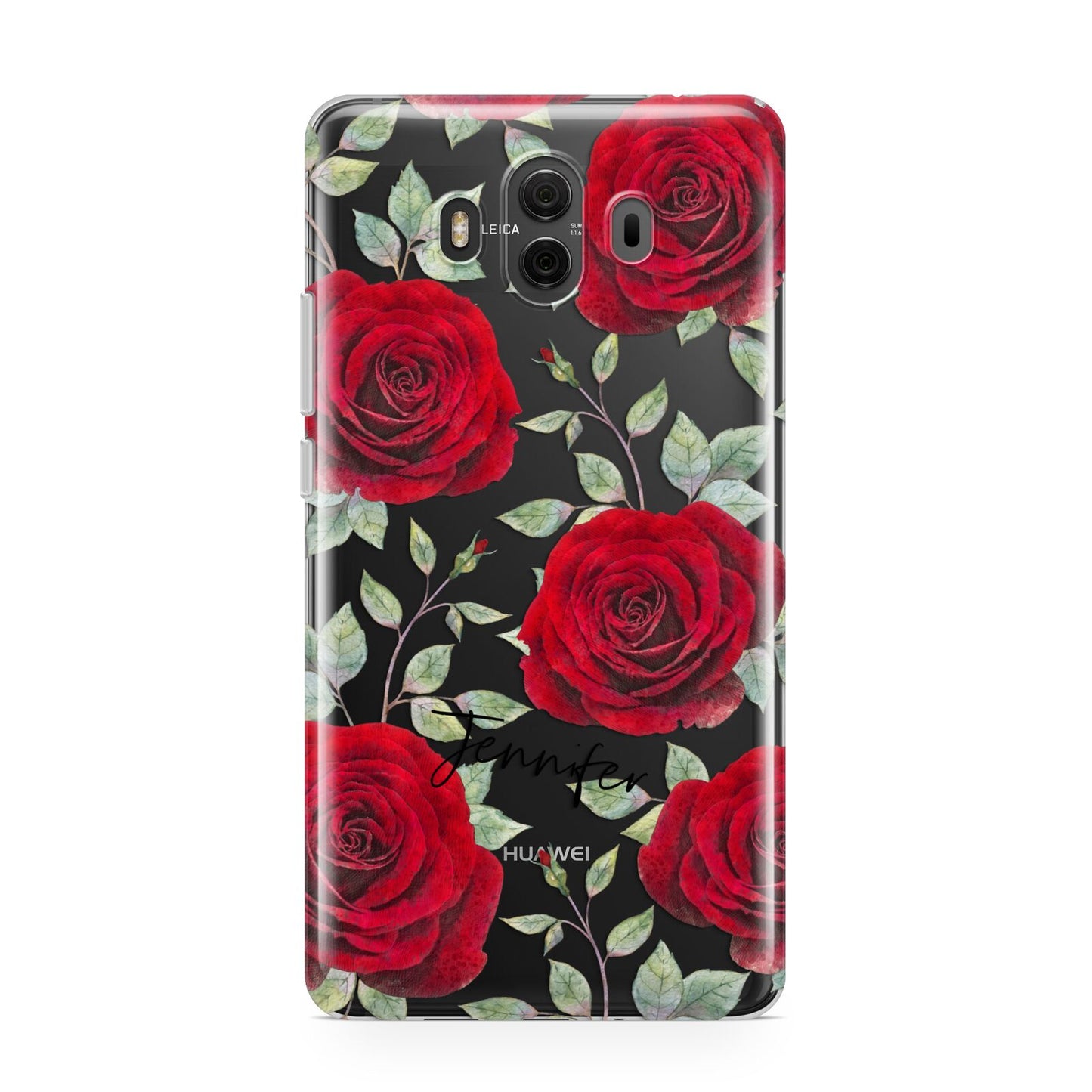 Personalised Red Roses Huawei Mate 10 Protective Phone Case