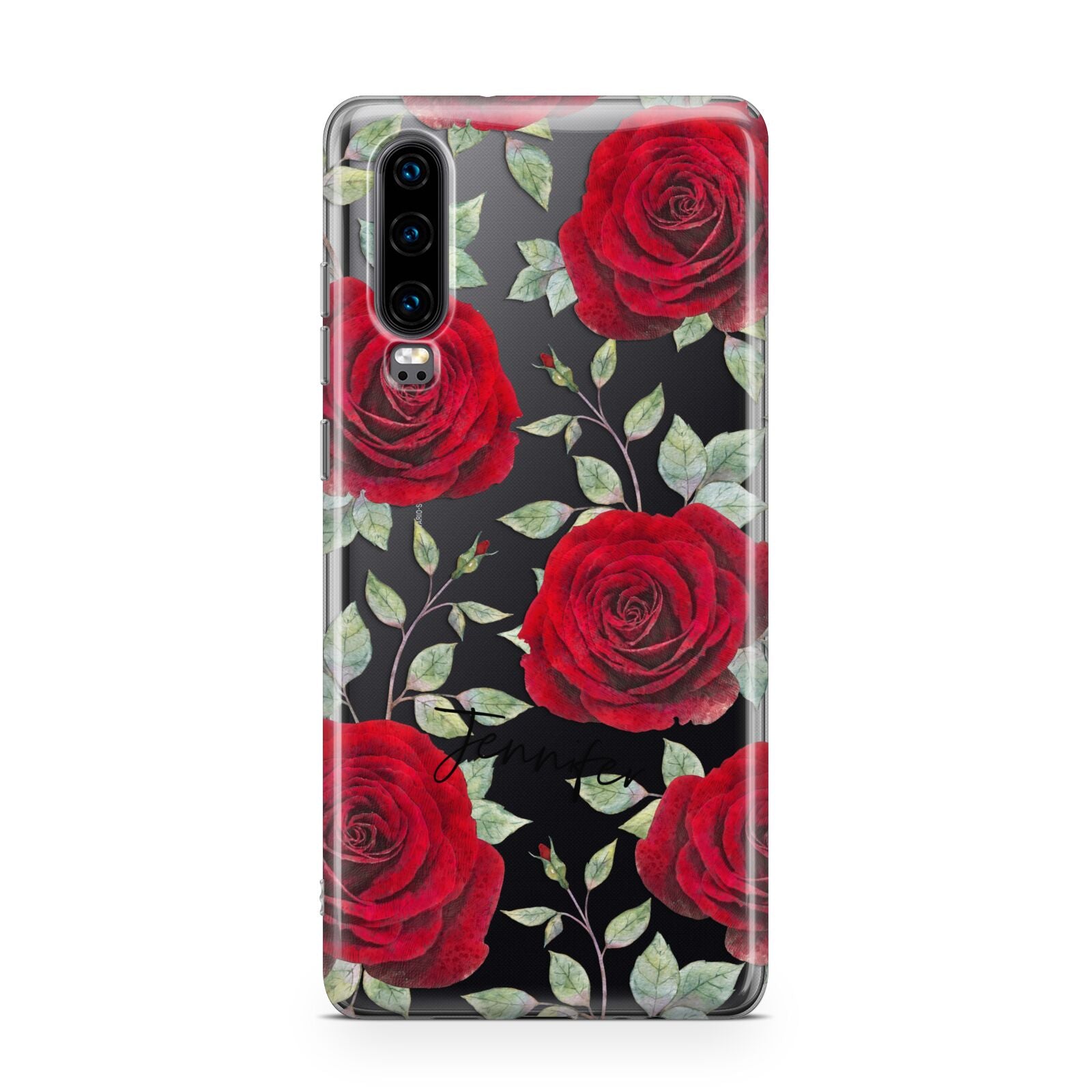 Personalised Red Roses Huawei P30 Phone Case