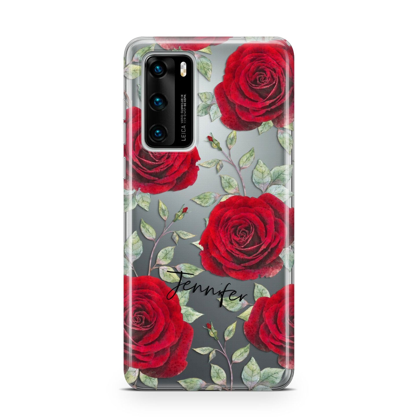 Personalised Red Roses Huawei P40 Phone Case