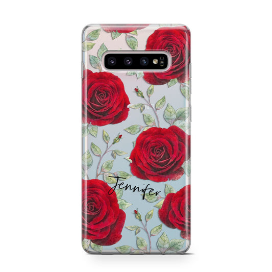 Personalised Red Roses Protective Samsung Galaxy Case