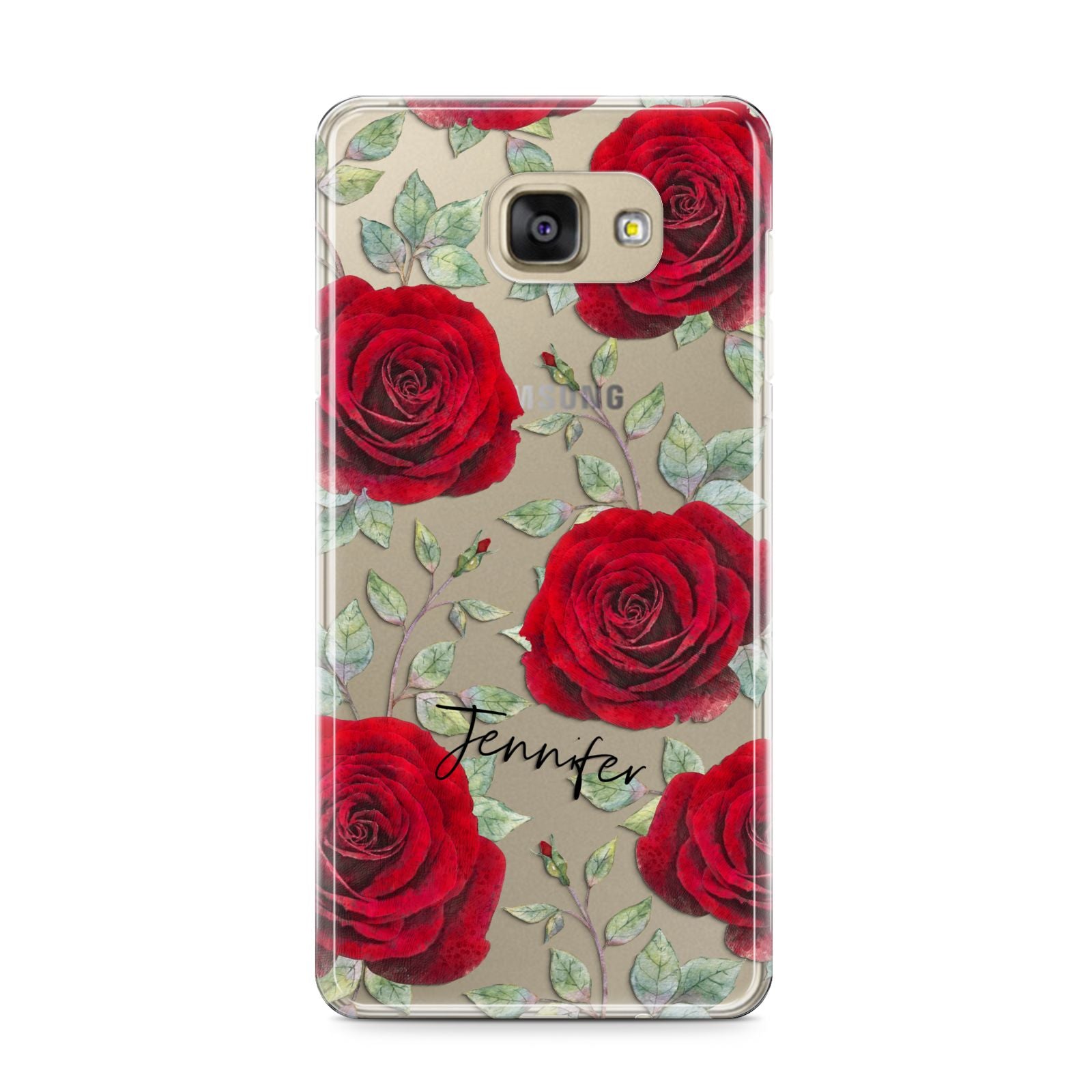 Personalised Red Roses Samsung Galaxy A9 2016 Case on gold phone