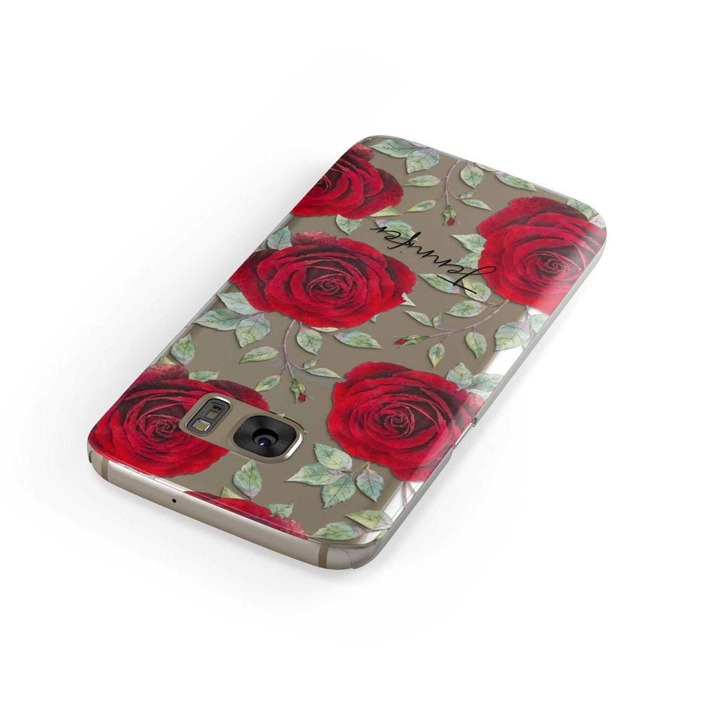 Personalised Red Roses Samsung Galaxy Case Front Close Up