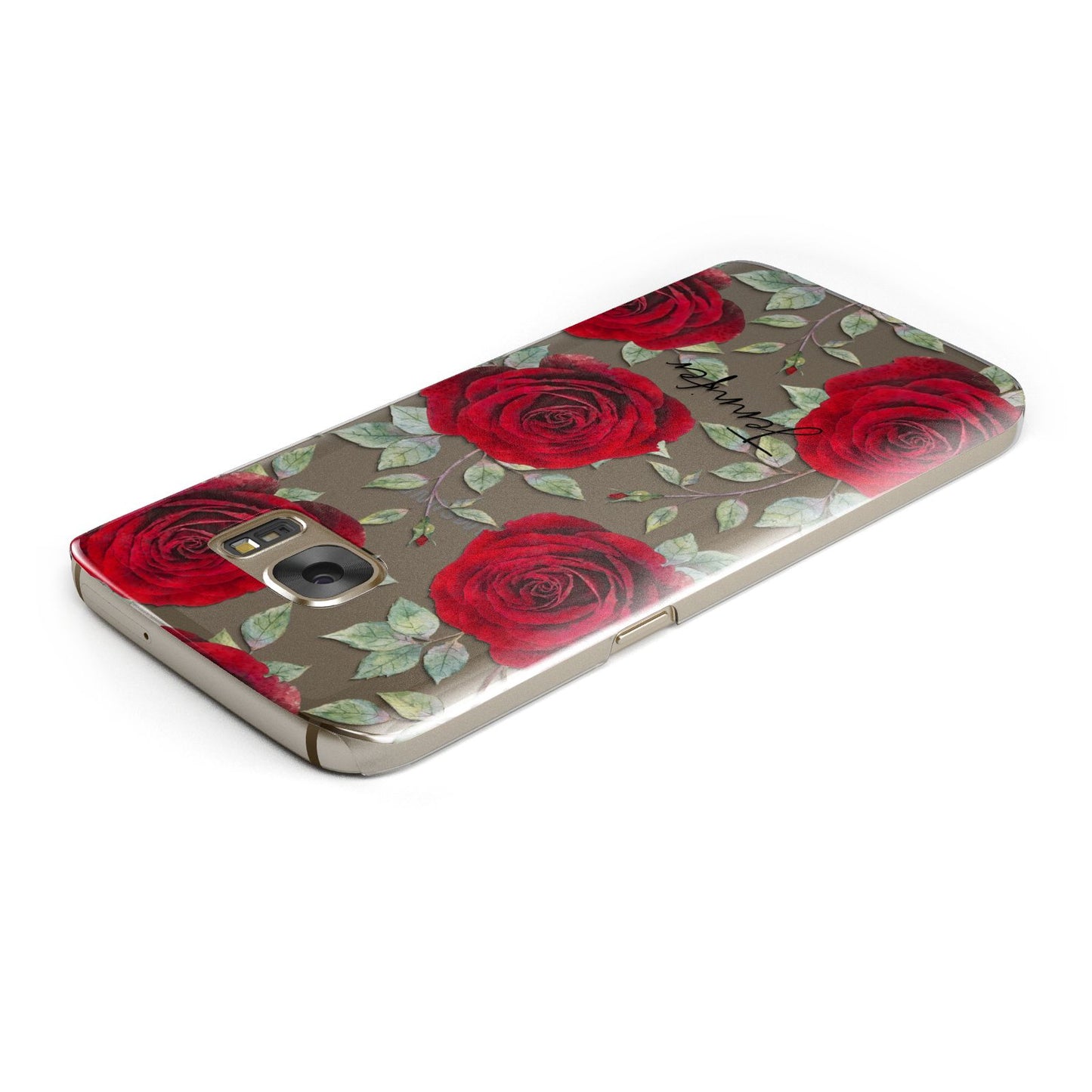 Personalised Red Roses Samsung Galaxy Case Top Cutout