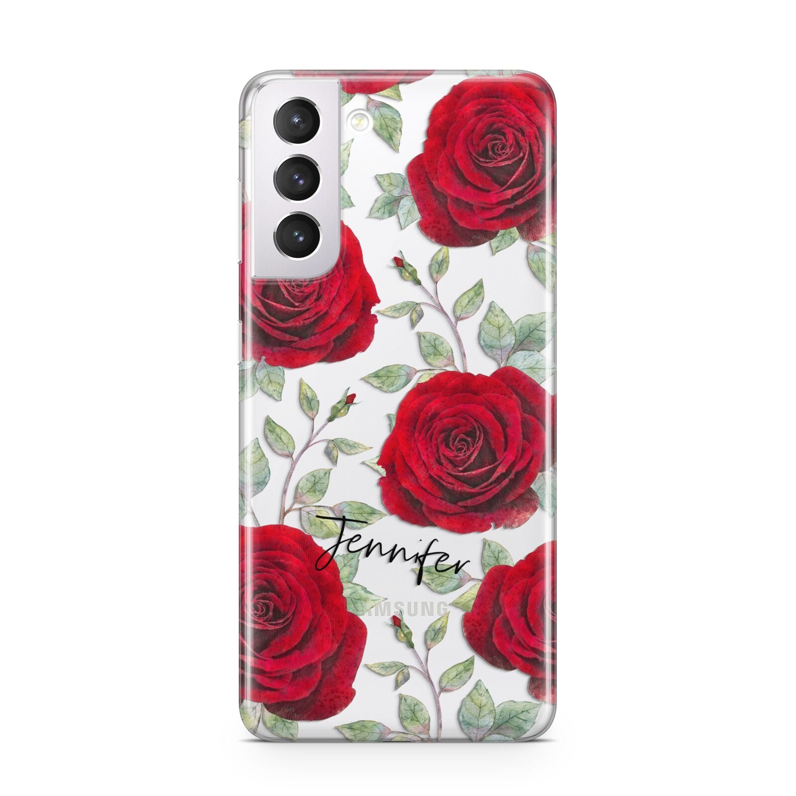 Personalised Red Roses Samsung S21 Case