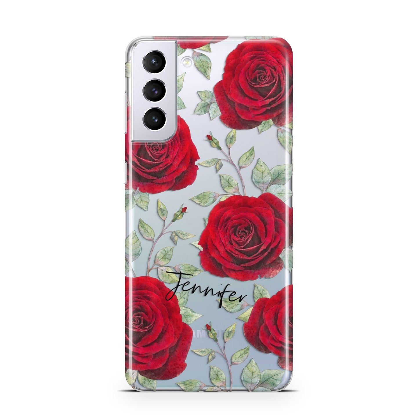 Personalised Red Roses Samsung S21 Plus Case