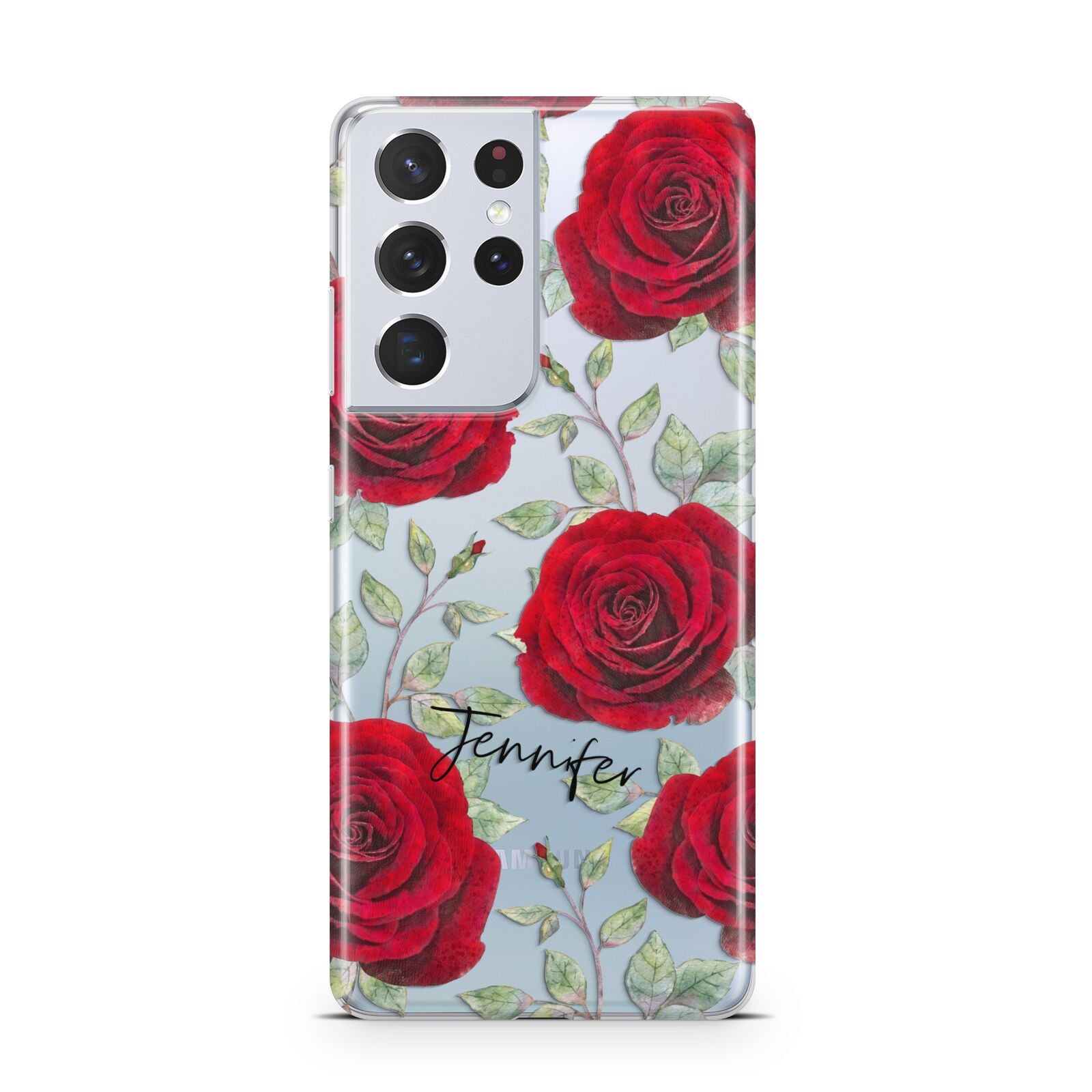 Personalised Red Roses Samsung S21 Ultra Case