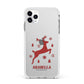 Personalised Reindeer Apple iPhone 11 Pro Max in Silver with White Impact Case