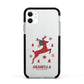 Personalised Reindeer Apple iPhone 11 in White with Black Impact Case