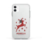 Personalised Reindeer Apple iPhone 11 in White with White Impact Case