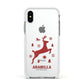 Personalised Reindeer Apple iPhone Xs Impact Case White Edge on Silver Phone