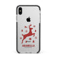Personalised Reindeer Apple iPhone Xs Max Impact Case Black Edge on Silver Phone