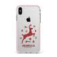 Personalised Reindeer Apple iPhone Xs Max Impact Case Pink Edge on Silver Phone