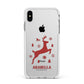 Personalised Reindeer Apple iPhone Xs Max Impact Case White Edge on Silver Phone