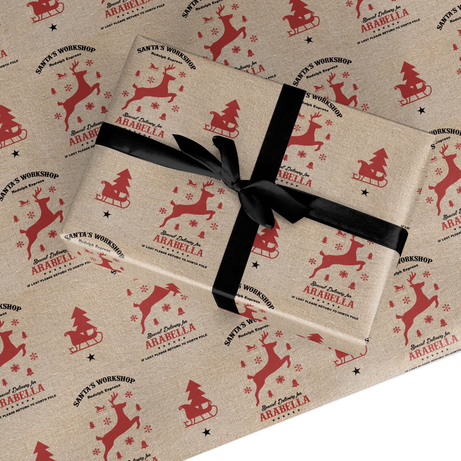 Personalised Reindeer Custom Wrapping Paper