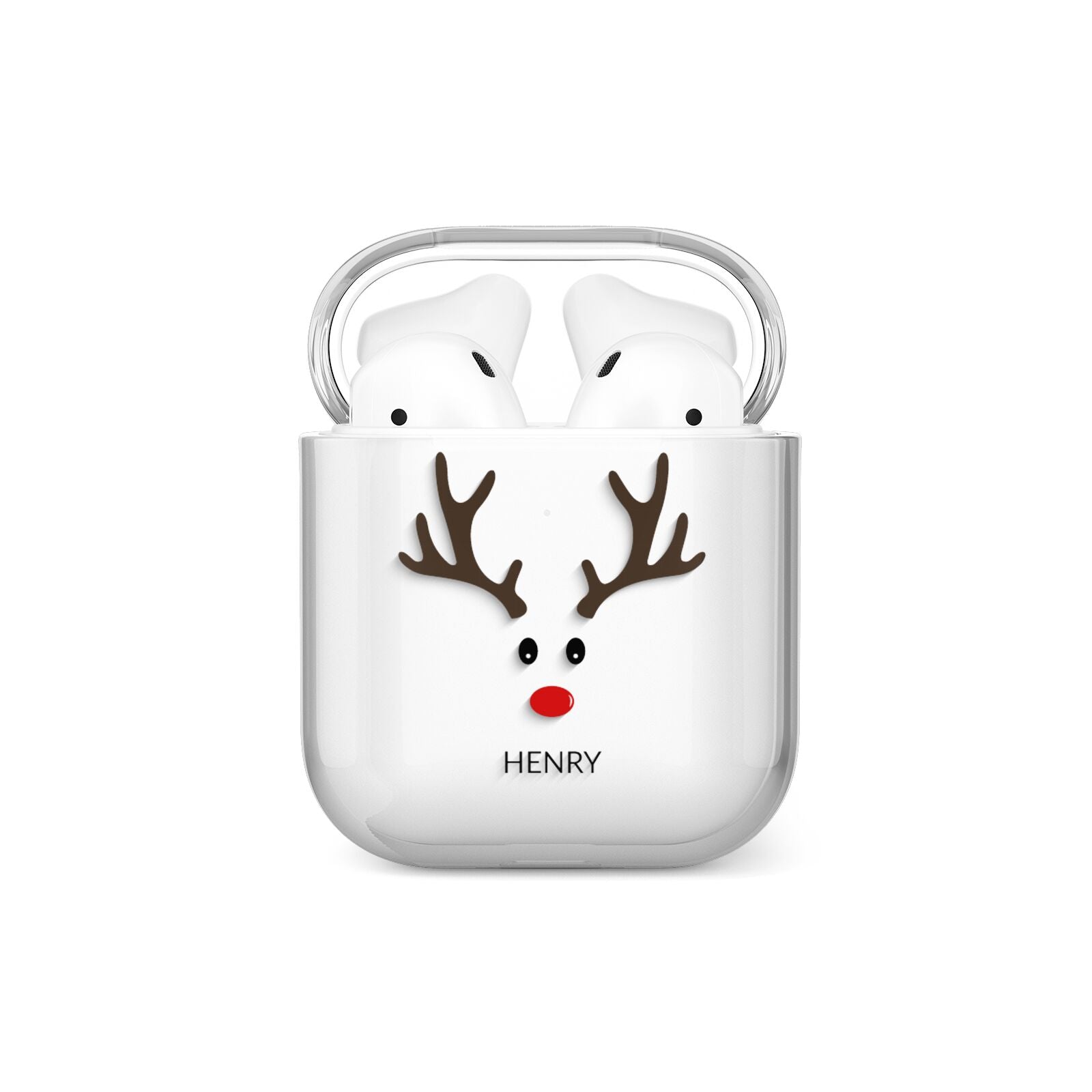 Personalised Reindeer Face AirPods Case